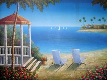 chaise sur la plage Peinture à l'huile